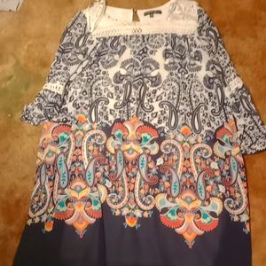 A flowy patterned blouse